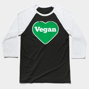 Vegan Heart - Distressed Baseball T-Shirt